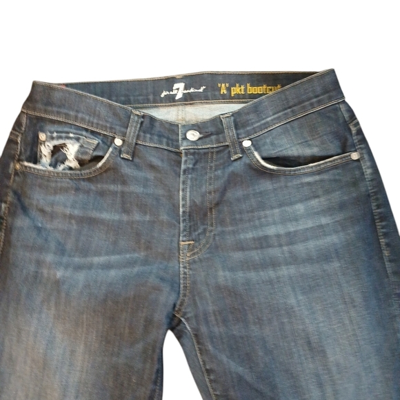 Seven for all mankind "A" Pkt Boot Cut Men's size 33 x 27 Denim Jeans - Picture 3 of 8